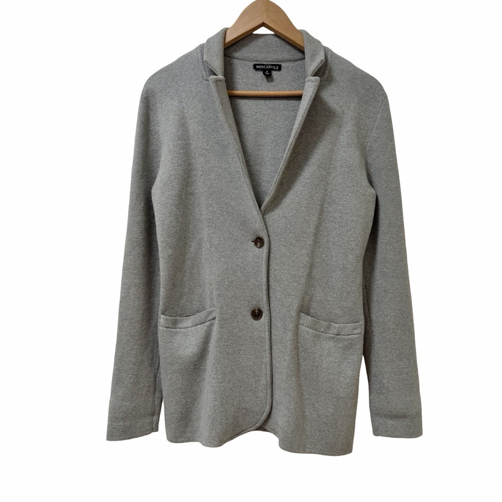 J Crew Womens Schoolboy Knit Notched Blazer Size S Gray Academia Office Career